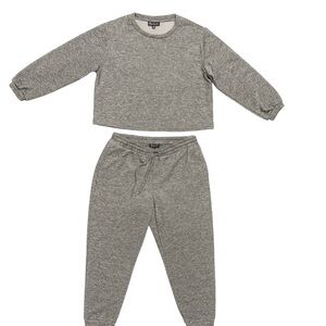 Lily Morgan Lounge Set | Heather Gray | Cropped Top (L) + Joggers (XL)